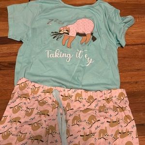 Bobbie Brooks sloth sleep set